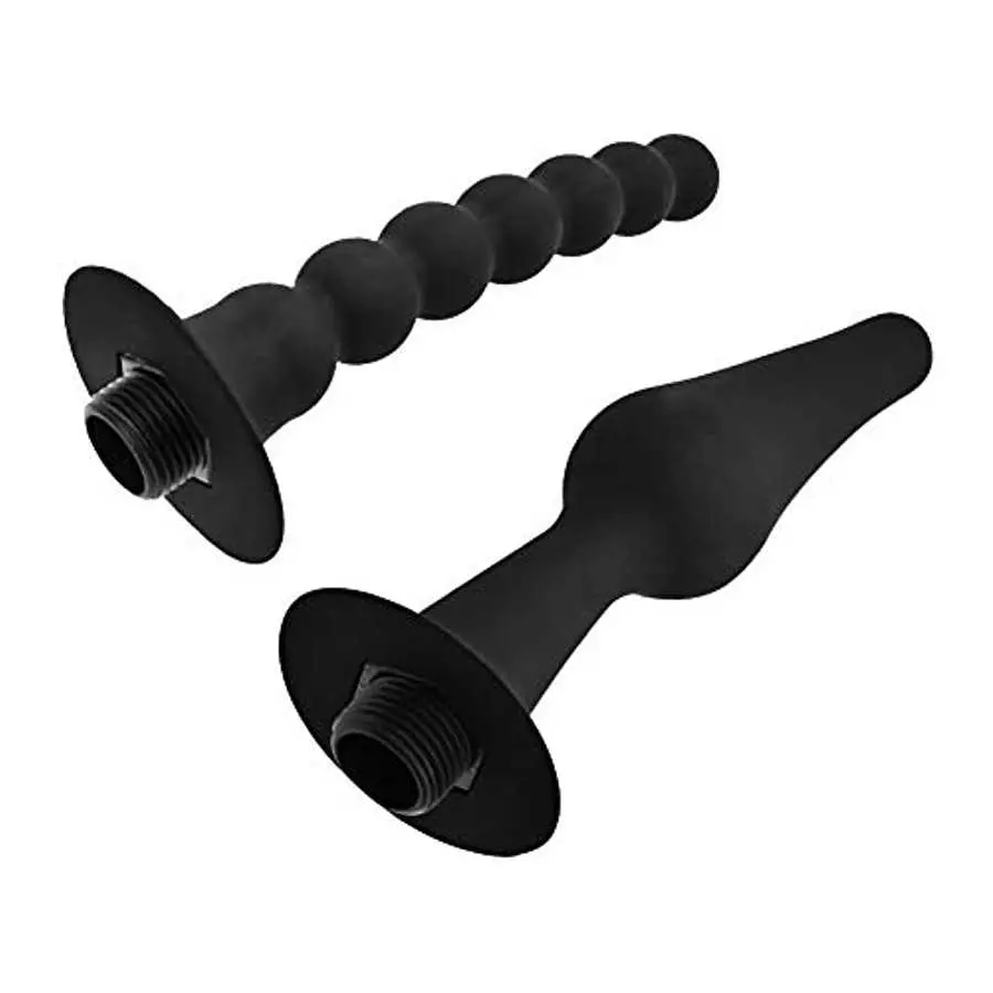 Enema Bulb, Anal Cleaner with 2 Replaceable Nozzles 380ml Silicone Unisex Shower Douche System for Anal Vaginal Cleaning