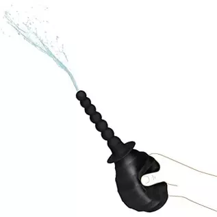 Enema Bulb, Anal Cleaner with 2 Replaceable Nozzles 380ml Silicone Unisex Shower Douche System for Anal Vaginal Cleaning