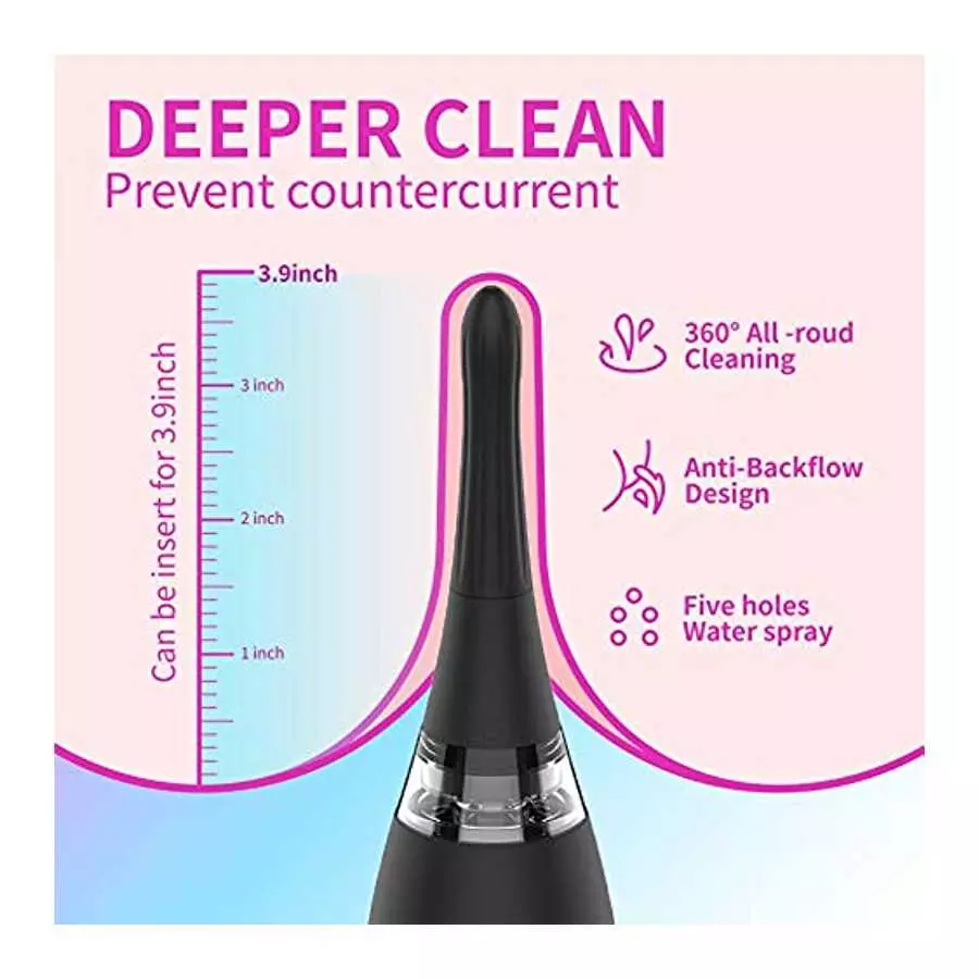 Anal Douche, Electric Automatic Enema Anel Bulb Silicone Toy Anal Cleaner for Male/Female/Man/Women/Gay/Private, Enimas Reusable