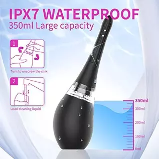 Anal Douche, Electric Automatic Enema Anel Bulb Silicone Toy Anal Cleaner for Male/Female/Man/Women/Gay/Private, Enimas Reusable