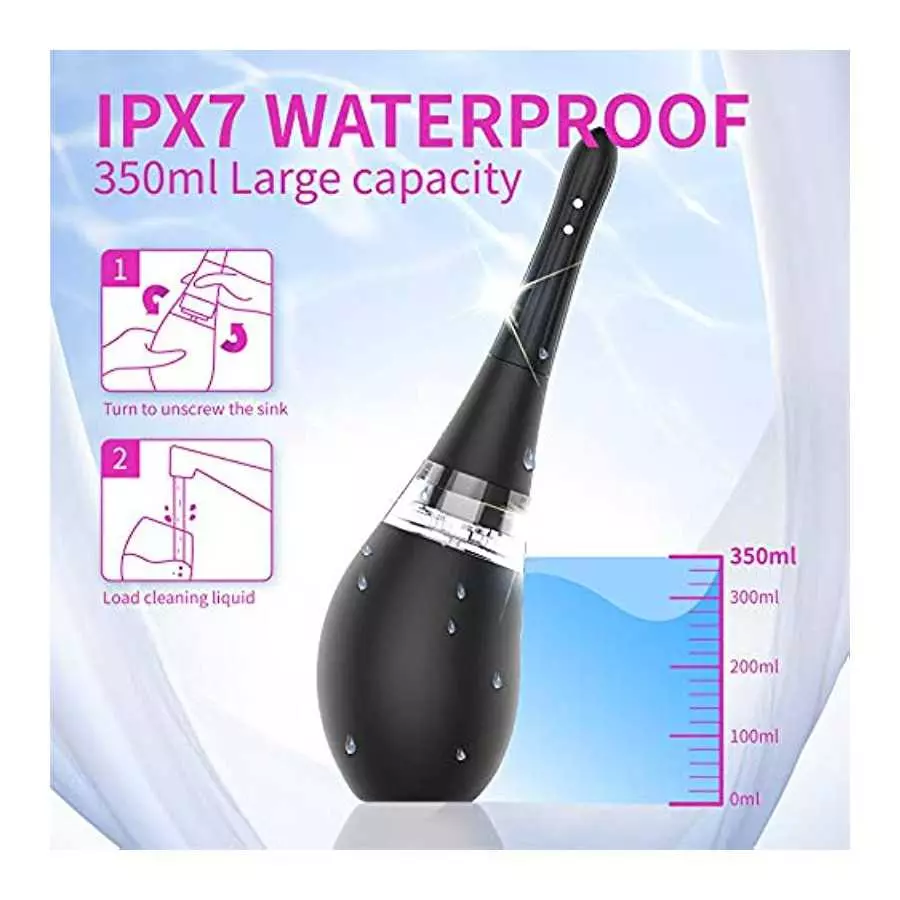 Anal Douche, Electric Automatic Enema Anel Bulb Silicone Toy Anal Cleaner for Male/Female/Man/Women/Gay/Private, Enimas Reusable