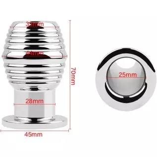 Metal Thread Hollow Enema Anal Plug Anal Dilation Vaginal Dilator, Anus Peep Adult Sex Toy(M)