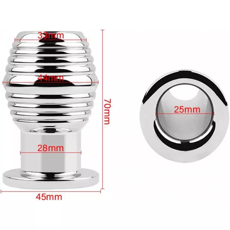 Metal Thread Hollow Enema Anal Plug Anal Dilation Vaginal Dilator, Anus Peep Adult Sex Toy(M)