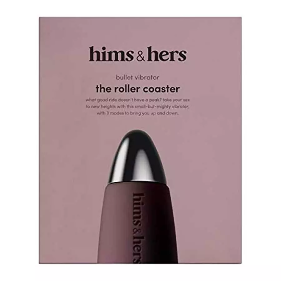 hims & hers Roller Coaster Bullet Vibrator with 3 Vibration Patterns, Compact 5 inch Design, USB-Rechargeable Lithium Battery, M