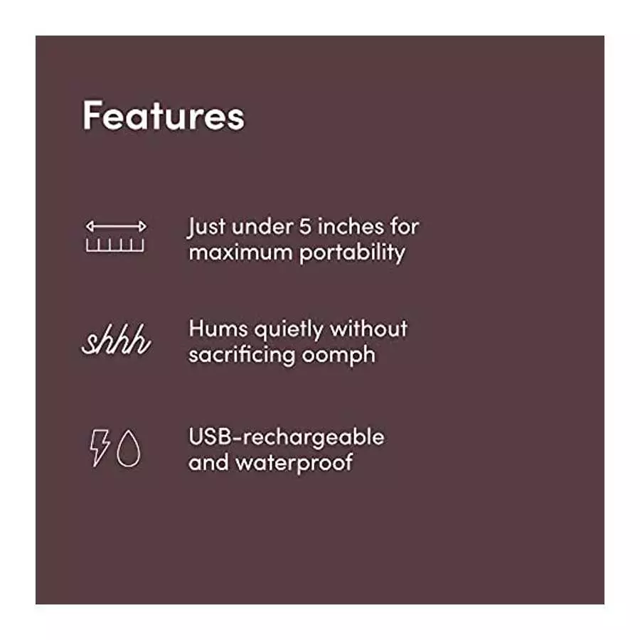 hims & hers Roller Coaster Bullet Vibrator with 3 Vibration Patterns, Compact 5 inch Design, USB-Rechargeable Lithium Battery, M