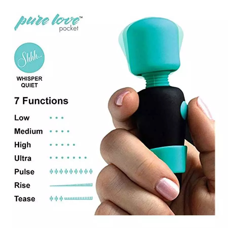 pure love Pocket Vibrator, Mini Massage Wand, Powerful Powerbullet Motor, Rechargeable Personal Body Massager, Handheld, Cordles