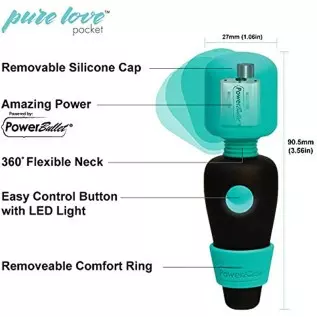 pure love Pocket Vibrator, Mini Massage Wand, Powerful Powerbullet Motor, Rechargeable Personal Body Massager, Handheld, Cordles pure love Pocket Vibrator, Mini Massage Wand, Powerful Powerbullet Motor, Rechargeable Personal Body Massager, Handheld, Cordles
