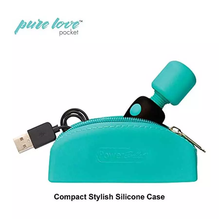 pure love Pocket Vibrator, Mini Massage Wand, Powerful Powerbullet Motor, Rechargeable Personal Body Massager, Handheld, Cordles