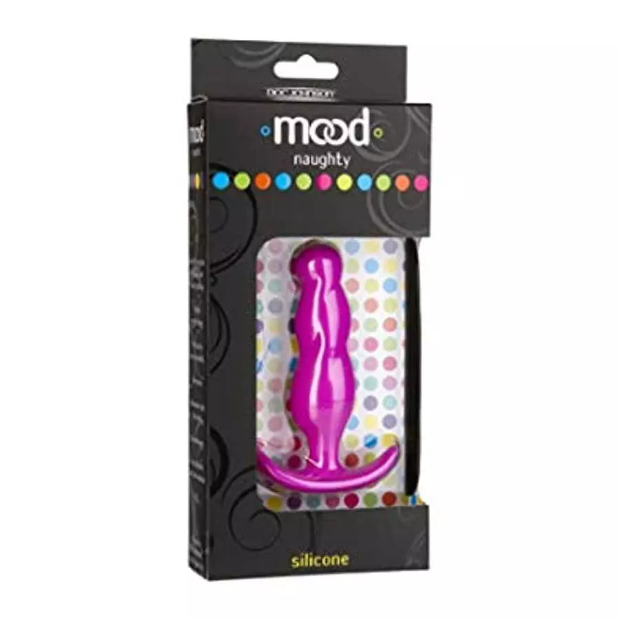 Doc Johnson Mood - Naughty 3 - Silicone Anal Plug - Medium - 3.9 in. Long and 1 in. Wide - Tapered Base for Comfort Between The 