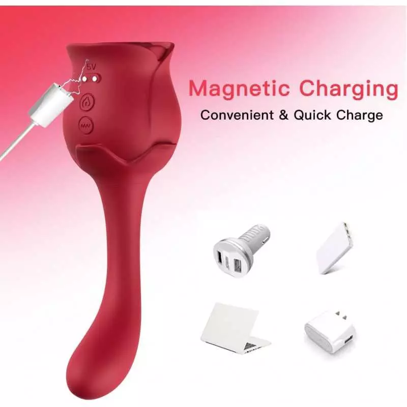 Vibrator for Women, 2 in 1 Stimulator for Adult Female Sensual Parts Dildo, Waterproof & Rechargeable & Ten Powerful Vibration M