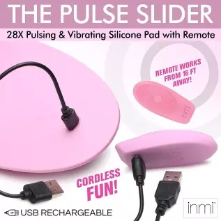 INMI The Pulse Slider 28X Pulsing & Vibrating Silicone Pad w/Remote for Women & Couples. Waterproof and Rechargeable Pad, Hands-