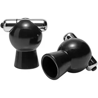 Master Series Reverb Vibrating Nipple Suckers, Black, (AE326)