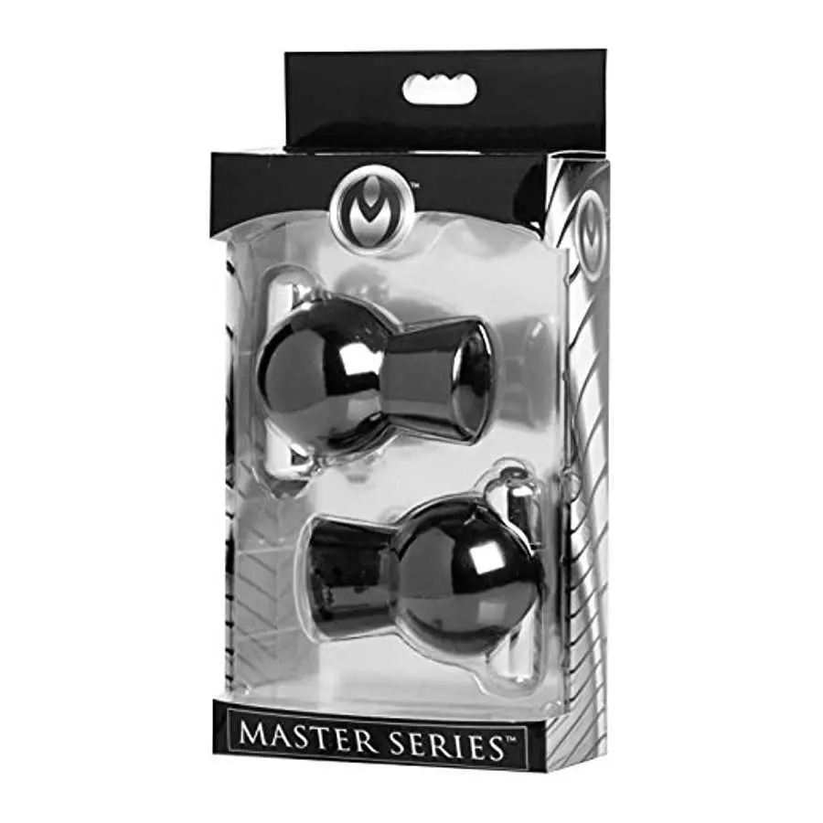 Master Series Reverb Vibrating Nipple Suckers, Black, (AE326)