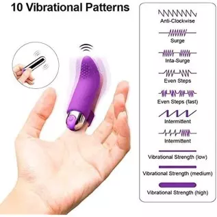 Gakst Rechargeable 10-Speed Silicone Finger Vibrator, with Removable Bullet Vibrator Waterproof and Submersible Mini Bullet Vibr