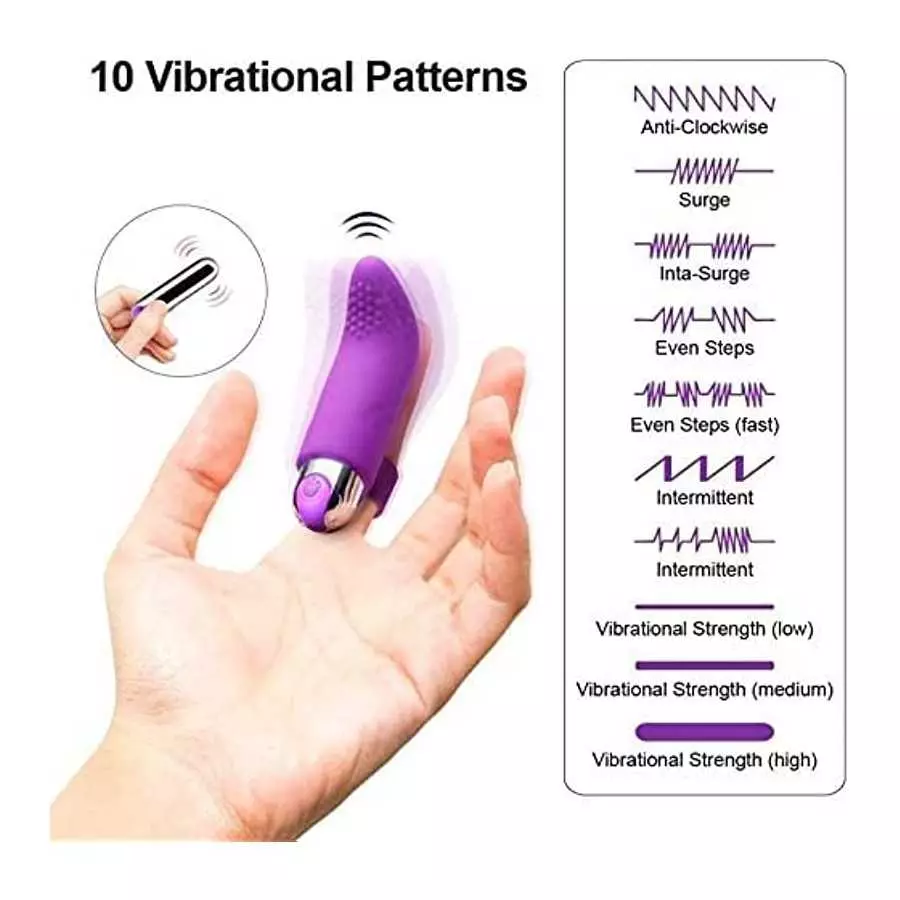 Gakst Rechargeable 10-Speed Silicone Finger Vibrator, with Removable Bullet Vibrator Waterproof and Submersible Mini Bullet Vibr