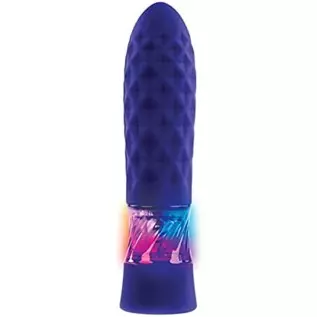 Evolved Novelties - Raver - Rechargeable Silicone Light-Up Vibrating Bullet - Blue