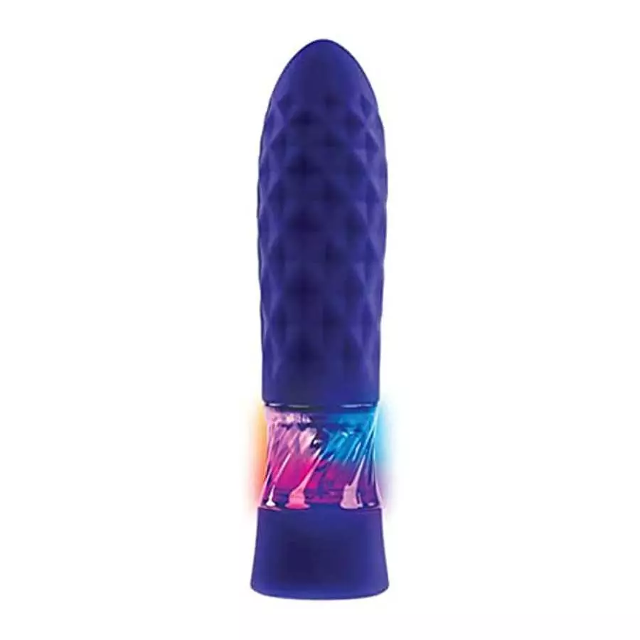 Evolved Novelties - Raver - Rechargeable Silicone Light-Up Vibrating Bullet - Blue Evolved Novelties - Raver - Rechargeable Silicone Light-Up Vibrating Bullet - Blue