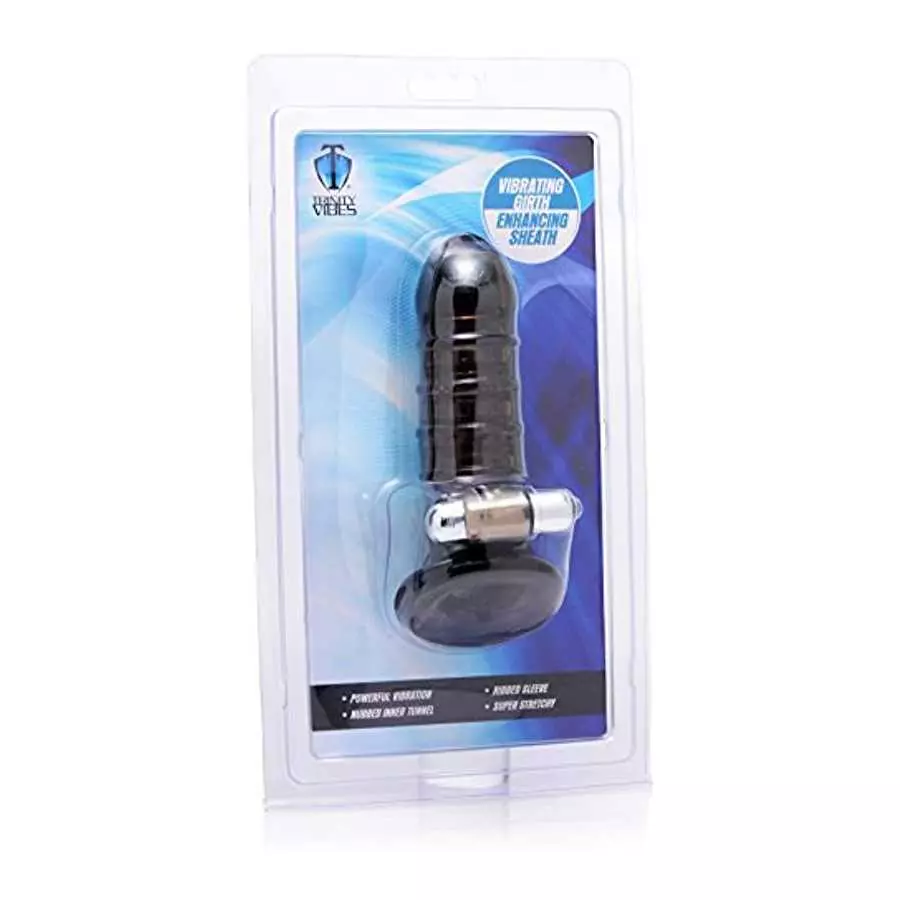 Trinity Vibes Vibrating Girth Enhancing Sheath, Black (AF150)