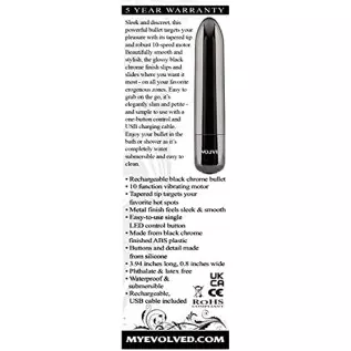 Evolved Novelties - Real Simple - 10 Function - Rechargeable Bullet - Smoke Evolved Novelties - Real Simple - 10 Function - Rechargeable Bullet - Smoke