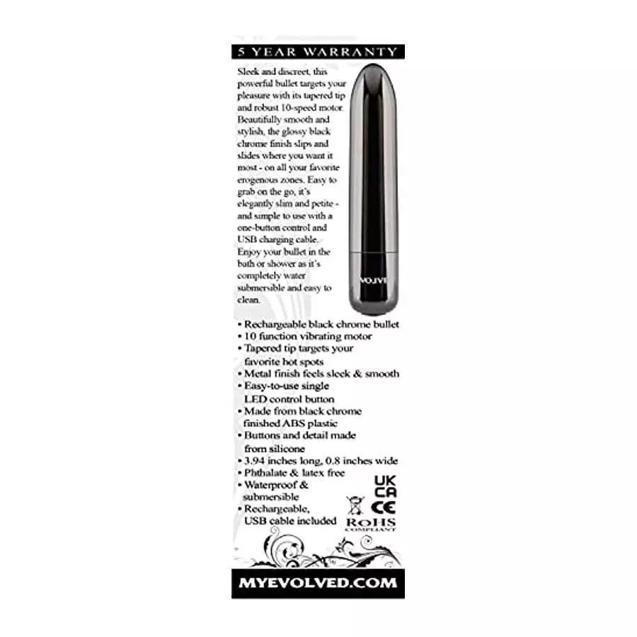 Evolved Novelties - Real Simple - 10 Function - Rechargeable Bullet - Smoke