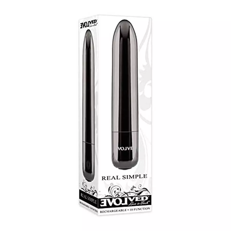 Evolved Novelties - Real Simple - 10 Function - Rechargeable Bullet - Smoke