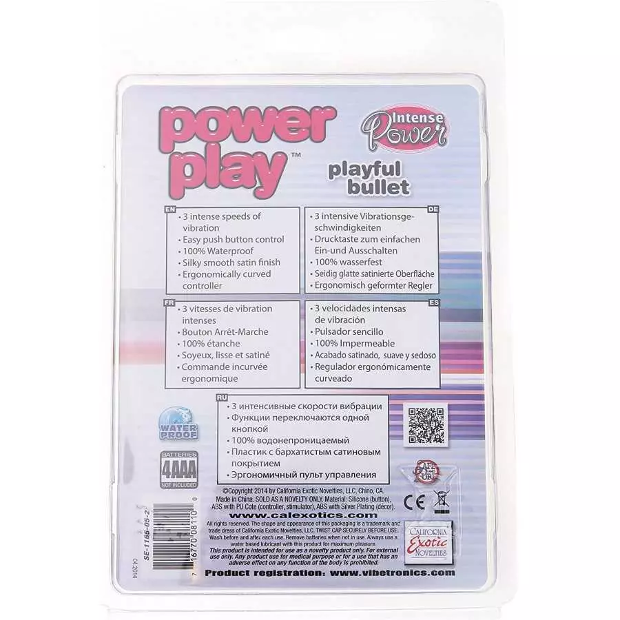 California Exotic Novelties Power Play Playful Bullet, Purple