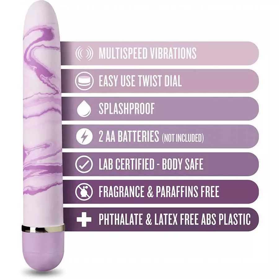 Blush Swept Away - 7 Inch Satin Smooth Personal Massager Wand - Perfect for External Clitoral Vaginal Stimulation - Body Safe Se