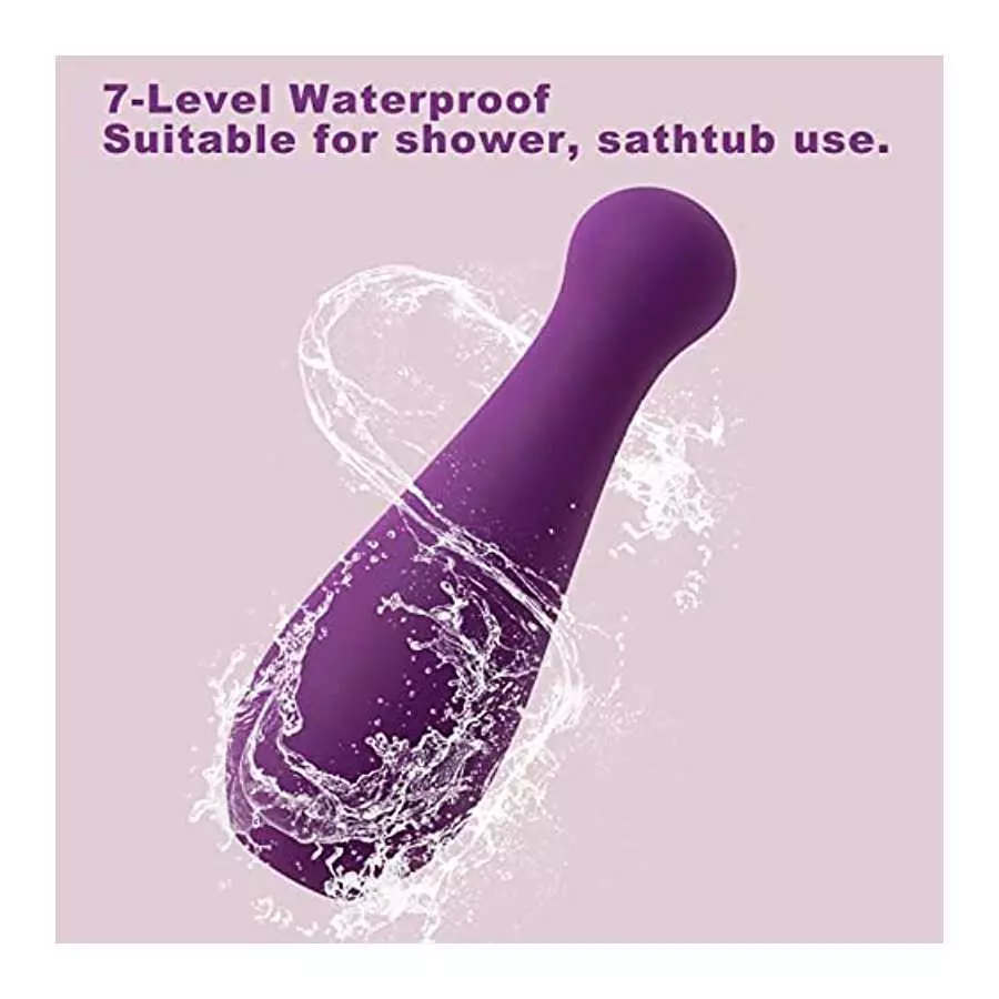 Luvkey Mini Wand Massager, Hand-Held Cordless Waterproof Mute Vibration Massager, Drip Shaped Magnetic Charging Massager for Gif