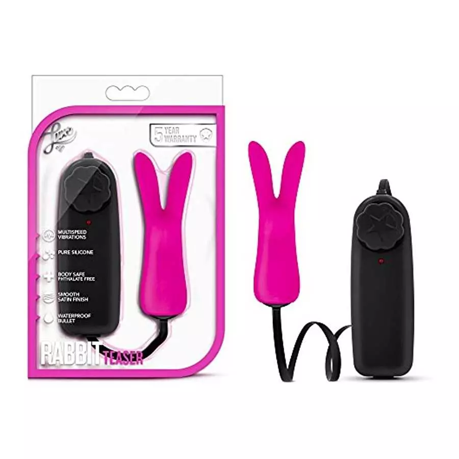 Blush Luxe - Rabbit Teaser - Platinum Silicone Multi Speed Battery Powered Vaginal Stimulator - IPX7 Submersible Waterproof Bull Blush Luxe - Rabbit Teaser - Platinum Silicone Multi Speed Battery Powered Vaginal Stimulator - IPX7 Submersible Waterproof Bull