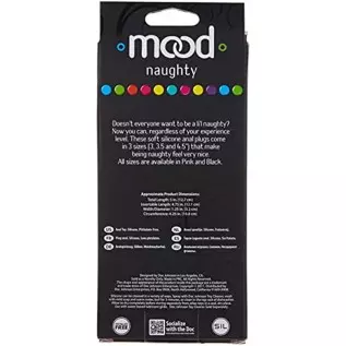 Doc Johnson Mood - Naughty 1 - Silicone Anal Plug - Large - 4.9 in. Long and 1.3 in. Wide - Tapered Base for Comfort Between The