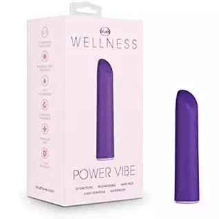 Blush Wellness Power Vibe - Discreet Powerful Lipstick Massager with 10 Modes - Travel Friendly and Rechargeable Satin Smooth De