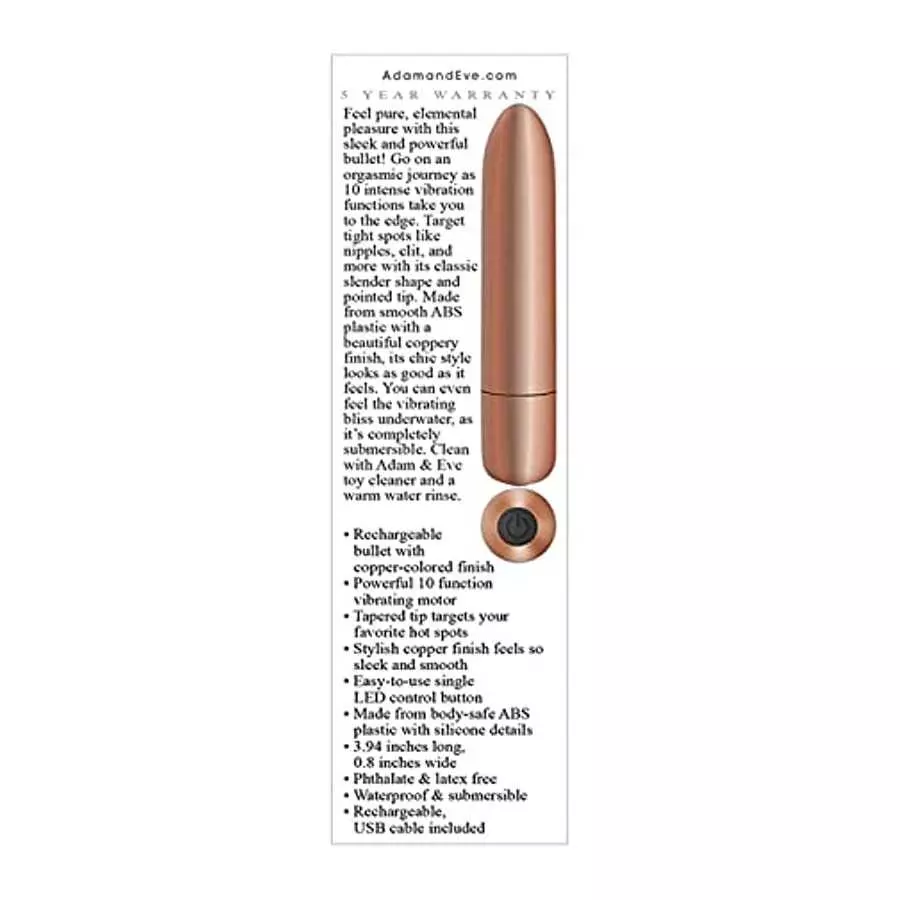 Adam & Eve - Eve's Copper Cutie Rechargeable Bullet Vibrator