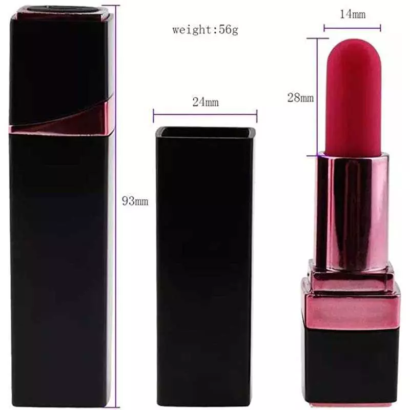 Discreet Lipstick Vibrator - Rechargeable, 10 Speed, Quiet, Waterproof - Mini Clitoris Massager Sex Toys for Women - Black