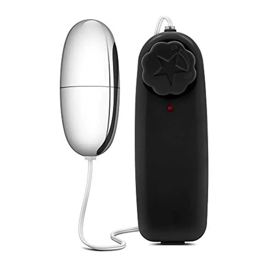 Bullet Vibrator with Remote Control - Sex Toys for Couples - Adult Vibe Egg Massager - Black and Silver - BIA