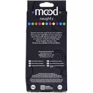 Doc Johnson Mood - Naughty 3 - Silicone Anal Plug - Large - 4.9 in. Long and 1.2 in. Wide - Tapered Base for Comfort Between The