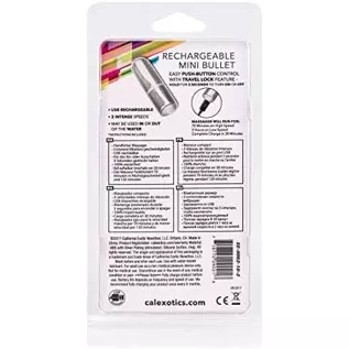 CalExotics Rechargeable Mini Bullet - Adult 3 Speed Vibe Massager - Waterproof Travel Size Sex Toys for Couples - Silver