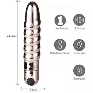 Maia Toys Lola USB Rechargeable Silicone 10-Function Vibrating Twisty Bullet - Rose Gold