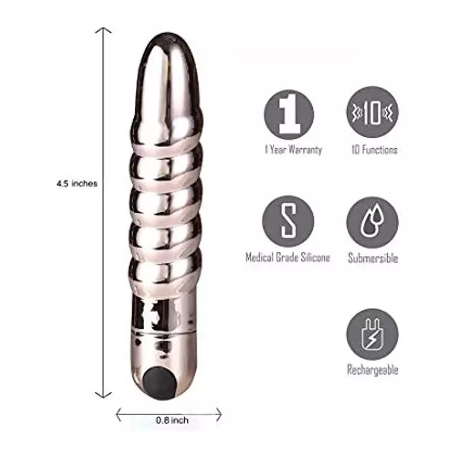 Maia Toys Lola USB Rechargeable Silicone 10-Function Vibrating Twisty Bullet - Rose Gold