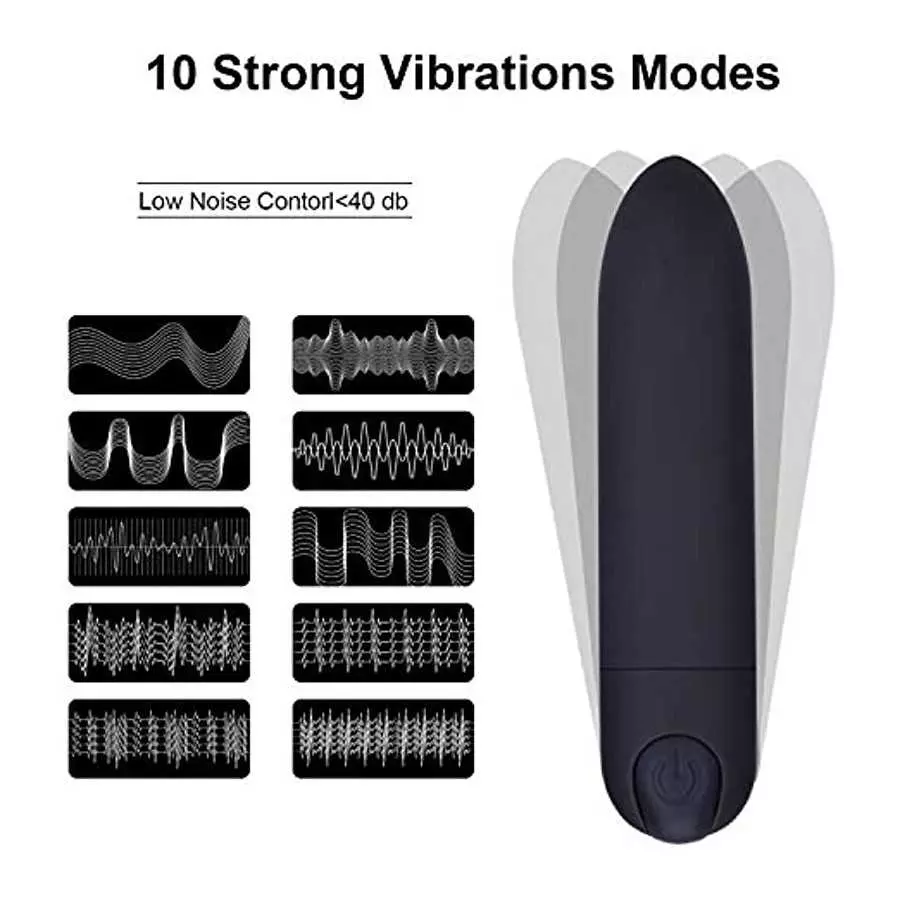 PPW Upgrade Bullet Massager for Sex Toy,USB Recharge,Waterproof,Powerful Mini Finger Stimulating Clitoral Vibrator Massager Blac