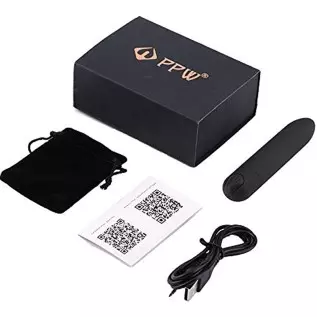 PPW Upgrade Bullet Massager for Sex Toy,USB Recharge,Waterproof,Powerful Mini Finger Stimulating Clitoral Vibrator Massager Blac