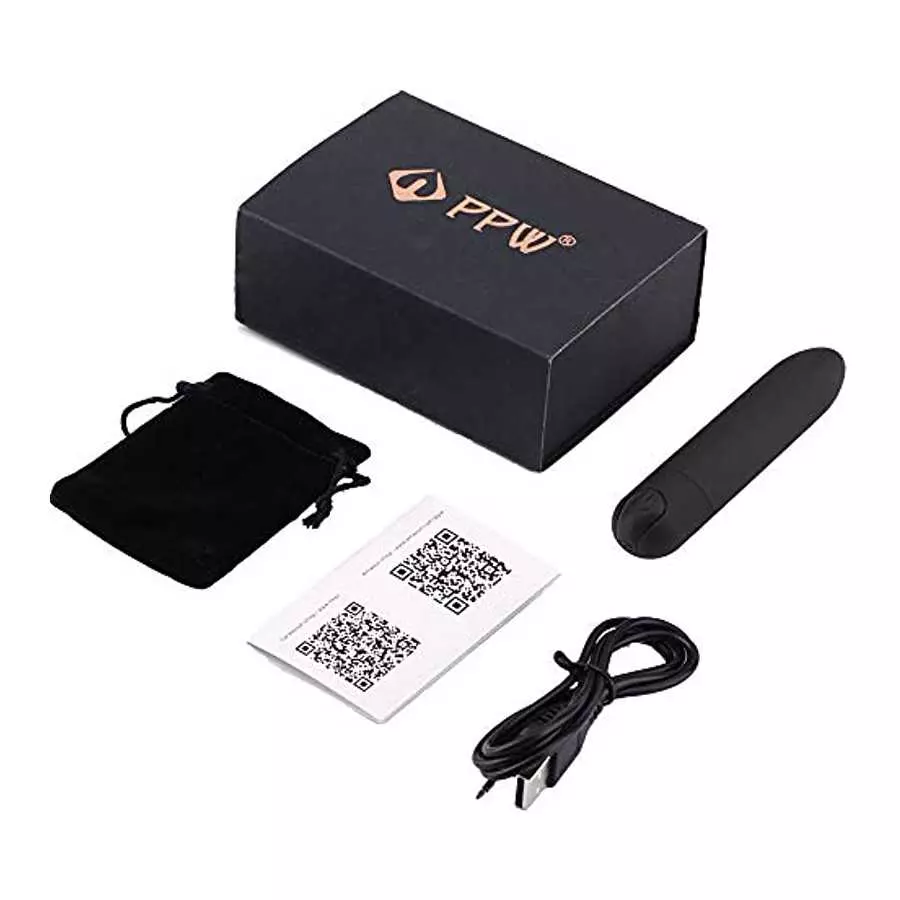 PPW Upgrade Bullet Massager for Sex Toy,USB Recharge,Waterproof,Powerful Mini Finger Stimulating Clitoral Vibrator Massager Blac