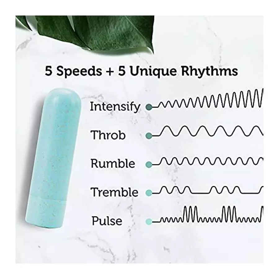 Blush Gaia Eco Bullet Powerful USB Rechargeable 10-Function Splashproof Biofeel Vibrator Sex Toy for Adults - Aqua