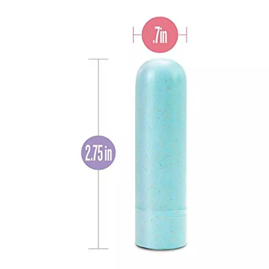 Blush Gaia Eco Bullet Powerful USB Rechargeable 10-Function Splashproof Biofeel Vibrator Sex Toy for Adults - Aqua