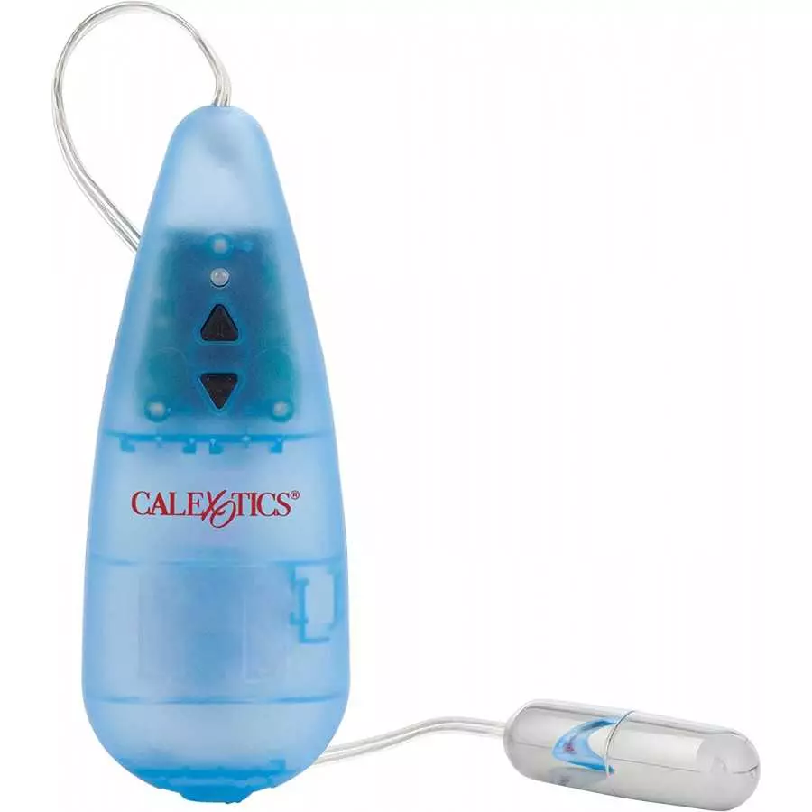 CalExotics Pocket Exotics Wired Double Slim Bullet Vibrator - Sex Toys for Couples - Adult Vibe Massager Eggs - Blue