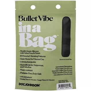 Doc Johnson Bullet Vibe in A Bag - 10 Function, Silicone, Rechargeable, Total Length: 3.5 in. (8.9 cm), Insertable Length: 2.5 i