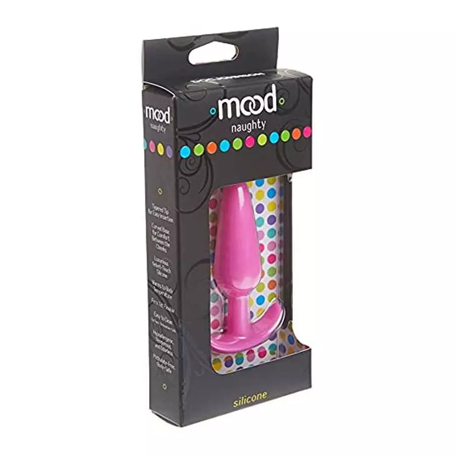 Doc Johnson Mood - Naughty 1 - Silicone Anal Plug - Medium - 3.9 in. Long and 1 in. Wide - Tapered Base for Comfort Between The 