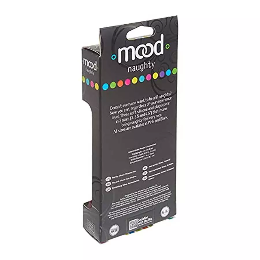 Doc Johnson Mood - Naughty 1 - Silicone Anal Plug - Medium - 3.9 in. Long and 1 in. Wide - Tapered Base for Comfort Between The 