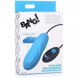 7X Pulsing Rechargeable Silicone Vibrator - Blue