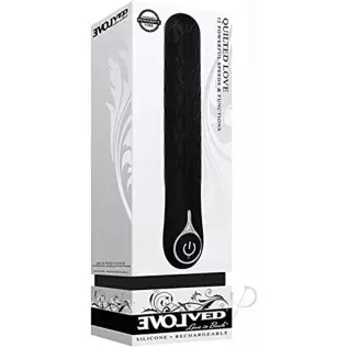 Evolved Love Is Back - Quilted Love Silicone USB Rechargeable Textured Vibrator Waterproof Black 8.5 Inches