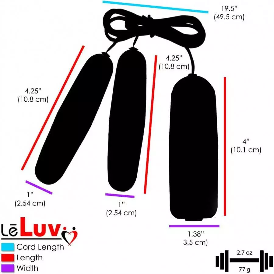 Bundle of 2 Items LeLuv Vibrator Silver Bullets Dual Small and Dual Large/Small Multi-Speed Massager Eggs